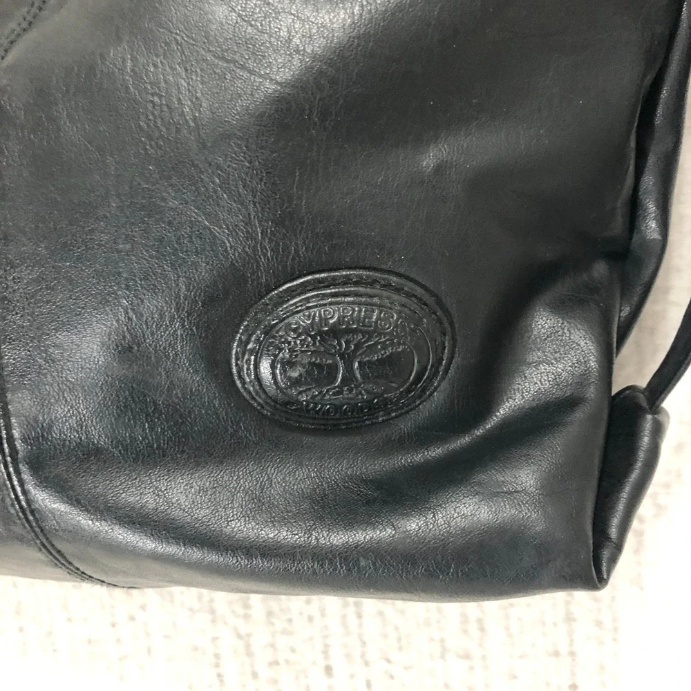 Cypress & Wood Black Faux‎ Leather Shoulder Bag Crossbody Messenger Style